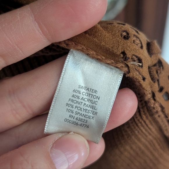 New With Tags Christopher & Banks Brown Open Front Cardigan Size Large - Picture 7 of 7